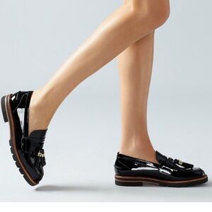 Stuart Weitzman Black Tassel Loafers for Men